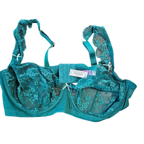 NWT Adore Me Emerald Green Lace and Underwire Bra size 44DD - Picture 1 of 11